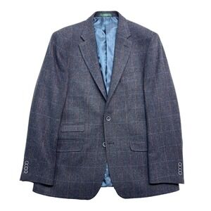 Emerald Isle 42R Herringbone Windowpane Blazer Irish Tweed Jacket Sport Coat